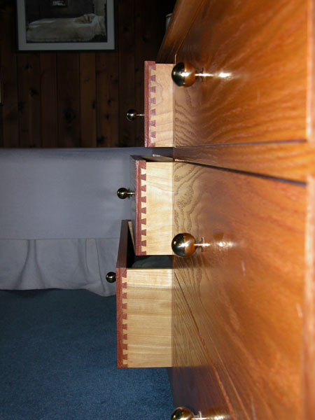 Red Oak Dresser 3 Machine Dovetail Poplar Sides